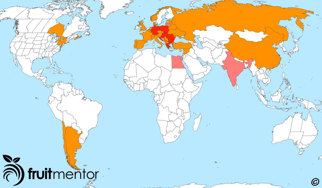 plum pox worldwide map